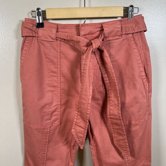Rebecca Taylor La Vie Patrice High Waist Pants Size 26 Pink Belted Work Office - Picture 5 of 11